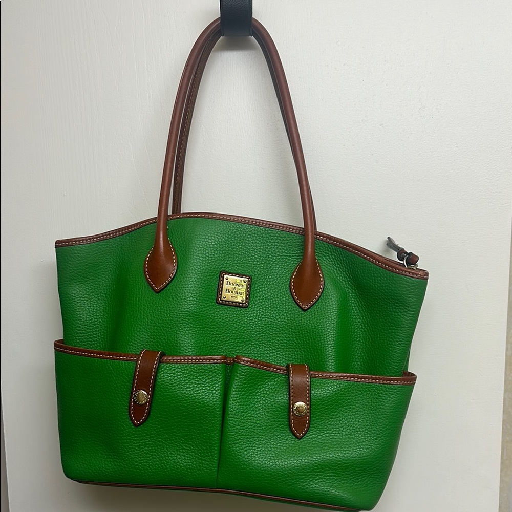 Dooney & Bourke Green Leather Tote Bag